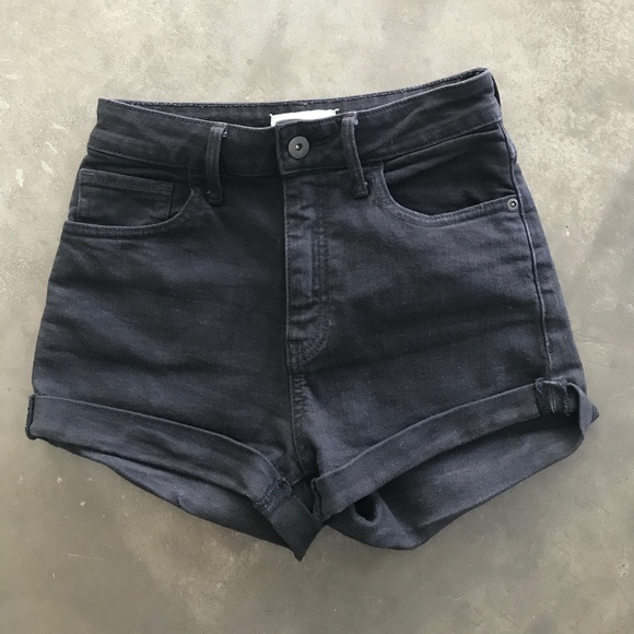 High Rise, Black Denim Short by Artzia’s Azure Skies - Picture 1 of 1